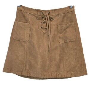 Hollister Brown Lace-Up A-Line Skirt size 1